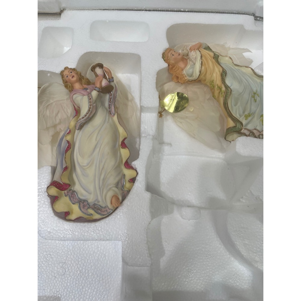Bradford Editions Celestial Angels Ornament‎ Collection Set of 2 COA 5th Issue